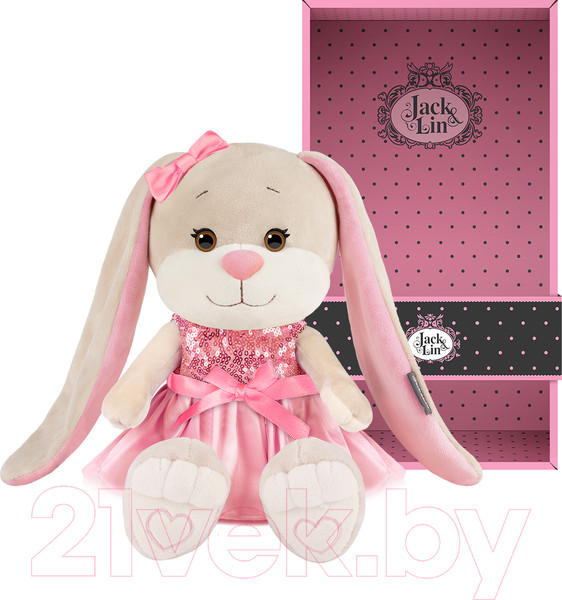 Изображение товара Мягкая игрушка Jack&Lin Зайка Лин в розовом платье с пайетками / JL-04202312-20