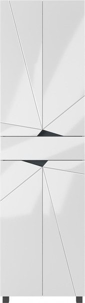 Изображение товара Шкаф-пенал для ванной Домино Vector 55 с 1 ящиком для белья