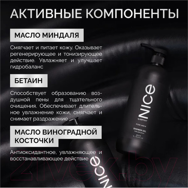 Изображение товара Гель для душа NICE by Septivit Для ежедневного использования мужской (5л)