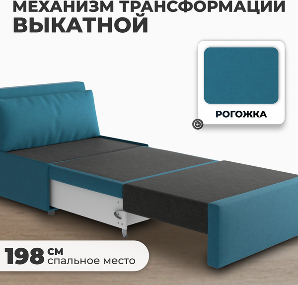 Изображение товара Кресло-кровать Mio Tesoro Такка Fotel 80 Z/F Twist 12 Petrol (Turquoise)