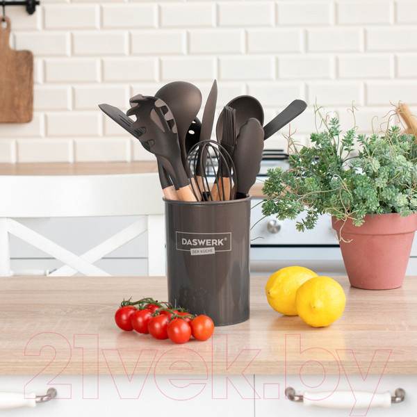 Изображение товара Набор кухонных приборов Daswerk 12в1 /  608195 (серый/коричневый)