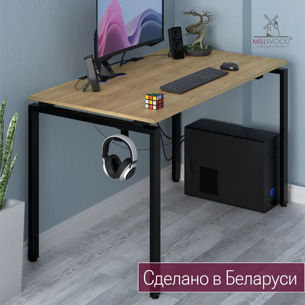 Изображение товара Письменный стол Millwood Лофт Сиэтл ДТ-5 160x70x75 (дуб золотой Craft/черный)