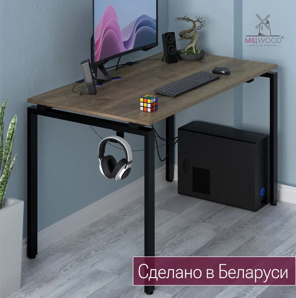 Изображение товара Письменный стол Millwood Лофт Сиэтл ДТ-5 160x70x75 (дуб табачный Craft/черный)