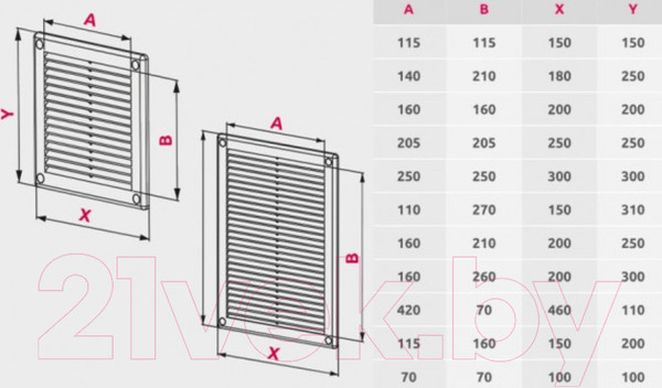 Изображение товара Решетка вентиляционная Awenta TRU8 (белый)