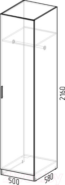 Изображение товара Шкаф-пенал Интермебель Марсель 580 / МР-04 (дуб крафт золотой)