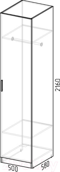 Изображение товара Шкаф-пенал Интермебель Марсель 580 / МР-02 (дуб крафт золотой)