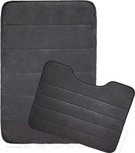 Изображение товара Набор ковриков для ванной и туалета Вилина Велюр / 7174 (черный)