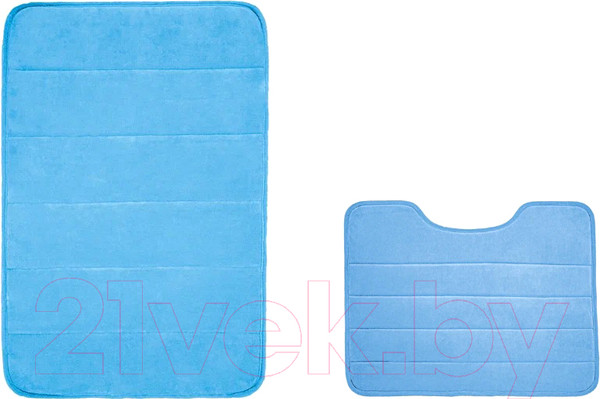 Изображение товара Набор ковриков для ванной и туалета Вилина Велюр / 7174 (голубой)