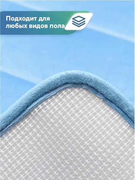 Изображение товара Набор ковриков для ванной и туалета Вилина Велюр / 7174 (голубой)