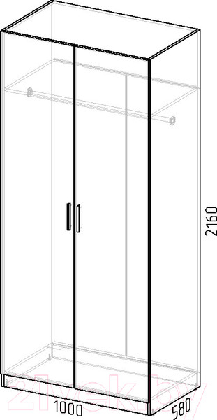 Изображение товара Шкаф Интермебель Марсель 580 / МР-07-B3 (белый софт)