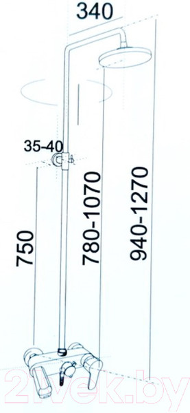 Изображение товара Душевая система со смесителем Центр Сантехники Гармония №4 D200 ДС0001-9К