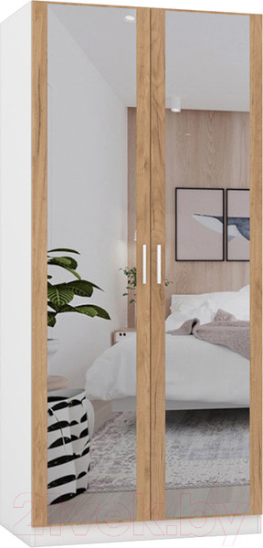 Изображение товара Шкаф Интермебель Марсель 580 2 зеркала / МР-07 (дуб крафт золотой)