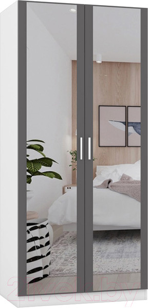 Изображение товара Шкаф Интермебель Марсель 580 2 зеркала / МР-07 (графит серый)