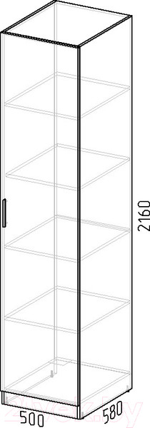 Изображение товара Шкаф-пенал Интермебель Марсель 580 / МР-01-B2 (белый софт)