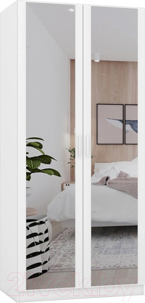 Изображение товара Шкаф Интермебель Марсель 580 2 зеркала / МР-09 (белый премиум)