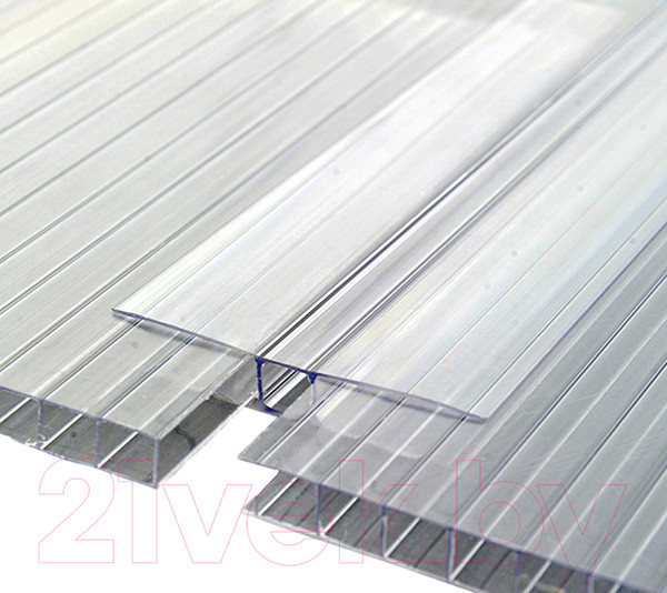 Изображение товара Профиль соединительный для поликарбоната ИМпласт 10мм / 15214 (прозрачный)