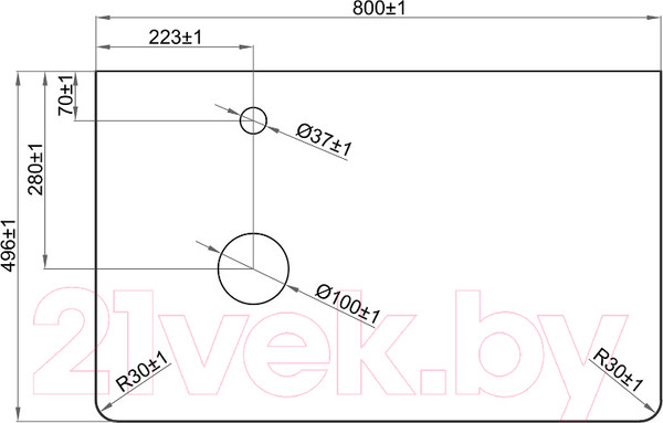 Изображение товара Столешница для тумбы в ванную Misty Роял 80 / MA01-80 (серый)