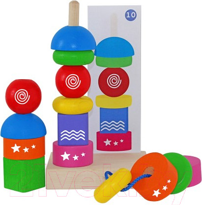 Изображение товара Развивающая игрушка Краснокамская игрушка Пирамидка. Геометрическая фантазия / ПИР-20