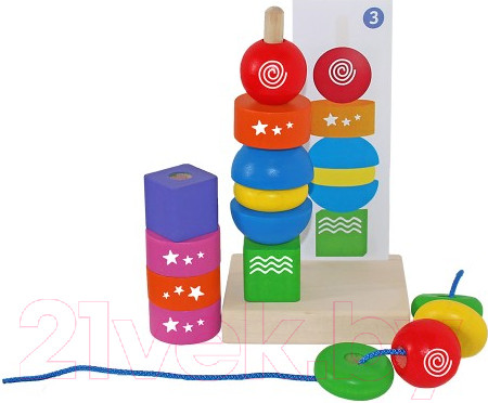 Изображение товара Развивающая игрушка Краснокамская игрушка Пирамидка. Геометрическая фантазия / ПИР-20