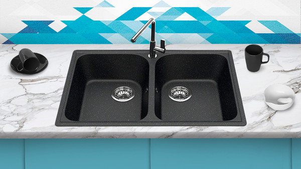 Изображение товара Мойка кухонная Berge BR-7322 (черный)