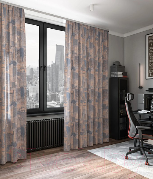 Изображение товара Штора LEGRAND Мегаполис 200x260 / 58120647 (серый/золото)