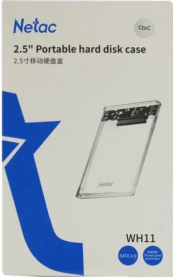 Изображение товара Бокс для жесткого диска Netac WH11 USB3.0 + кабель USB Type-C (NT07WH11-30CC)