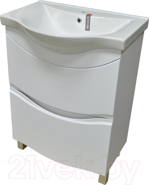 Изображение товара Тумба с умывальником Гамма Р25оФ8 У-65 Альбатрос-10065 (улыбка)