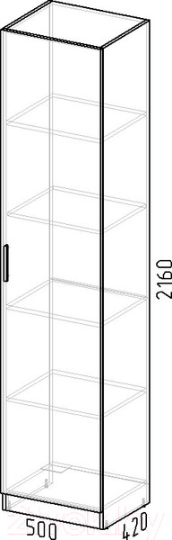 Изображение товара Шкаф-пенал Интермебель Марсель 420 / МР-01-MN (луна софт)