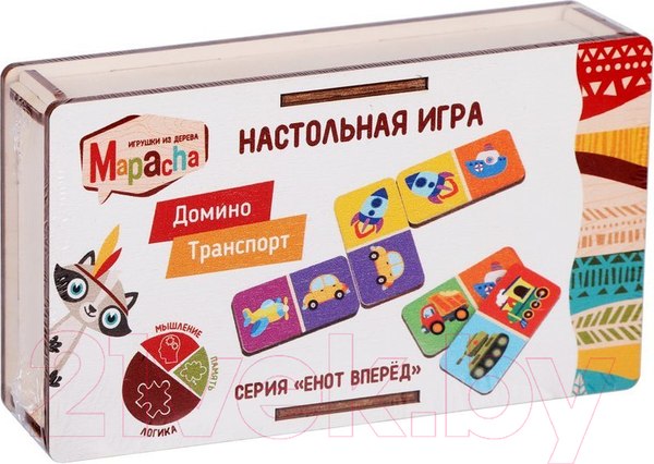 Изображение товара Развивающая игра Mapacha Домино. Транспорт. Енот вперед / 962482 