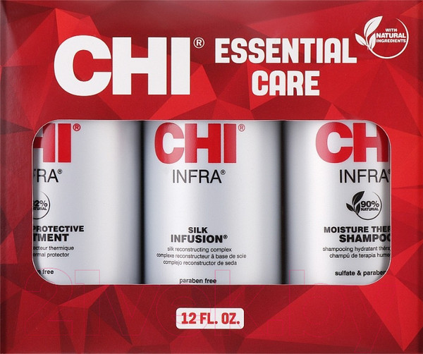 Изображение товара Набор косметики для волос CHI Infra Trio Шампунь+Маска+Восстанавливающий комплекс (3x355мл)