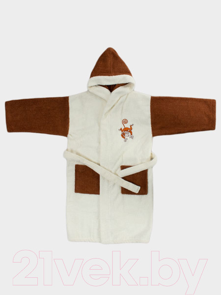 Изображение товара Халат детский Minteks Махровый ТВ06-3 (р-р 38/158-164, молочный)