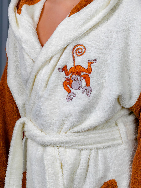 Изображение товара Халат детский Minteks Махровый ТВ06-3 (р-р 38/158-164, молочный)