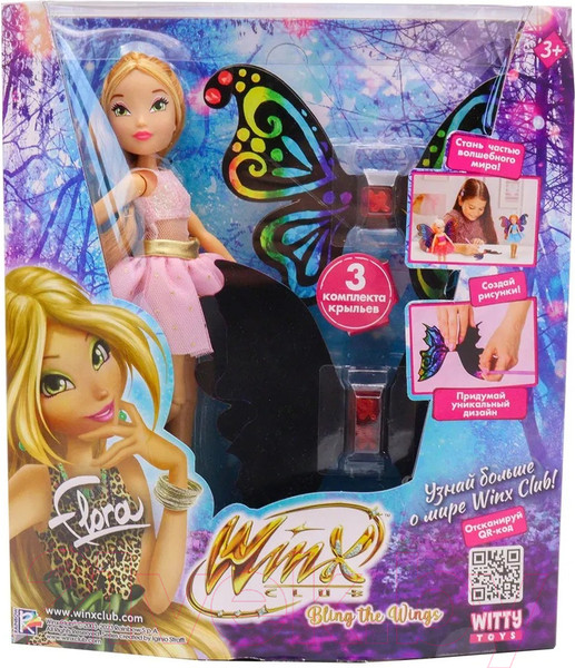 Изображение товара Кукла с аксессуарами Witty Toys Winx Club BTW Scratch Art Wings Флора с крыльями / IW01252102
