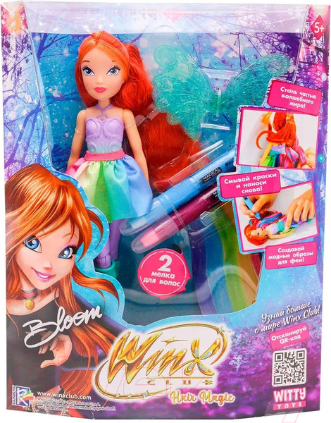 Изображение товара Кукла с аксессуарами Witty Toys Winx Club Hair Magic Блум с крыльями / IW01232101