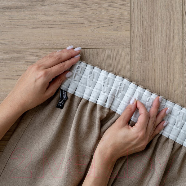 Изображение товара Комплект штор Pasionaria Мэри 290x280 с подхватами (бежево-коричневый)