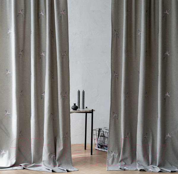 Изображение товара Комплект штор Pasionaria Мэри 290x270 с подхватами (бежево-серый)