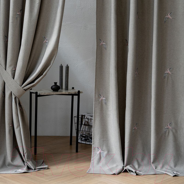 Изображение товара Комплект штор Pasionaria Мэри 290x270 с подхватами (бежево-серый)