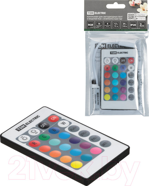 Изображение товара Контроллер для светодиодной ленты TDM RGB-IR-12В-6А-72Вт-IP20 / SQ0331-0505