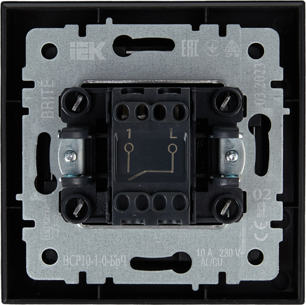 Изображение товара Выключатель IEK Brite BR-V10-0-10-K02-F (черный)
