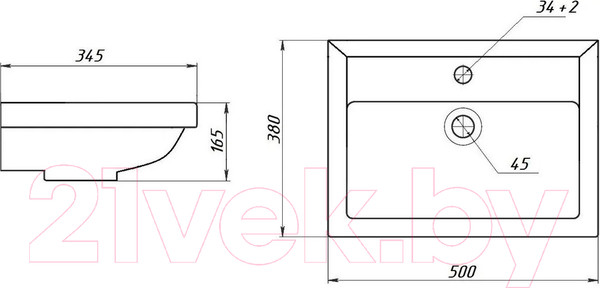 Изображение товара Умывальник Универсал Томь 50