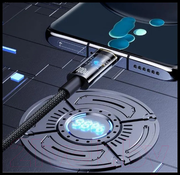 Изображение товара Кабель Baseus Explorer Series Auto Power-Off USB to Type-C 100W / CATS000301 (2м, черный)