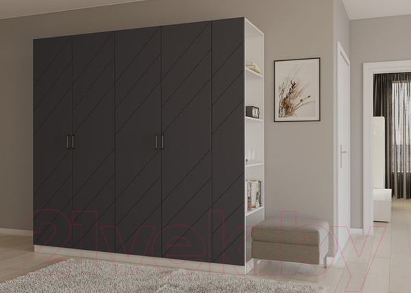 Изображение товара Стеллаж Интермебель Марсель 420 / МР-13-MN (графит софт)