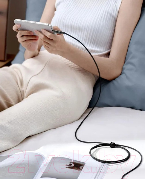 Изображение товара Кабель Baseus Explorer Series Auto Power-Off USB to IP 2.4A / CATS000501 (2м, черный)