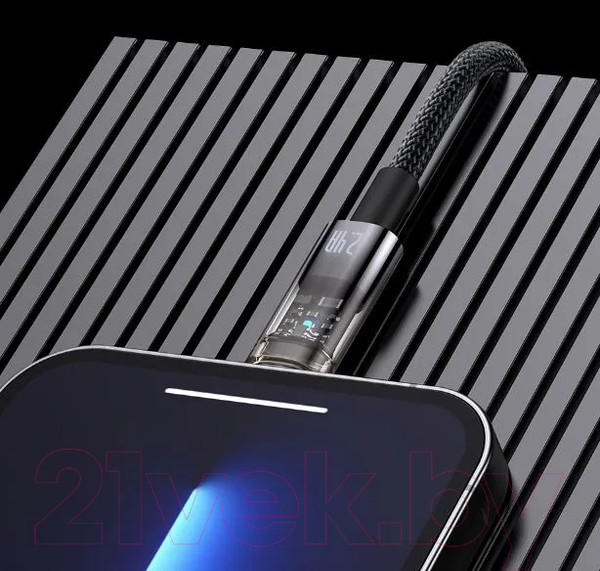 Изображение товара Кабель Baseus Explorer Series Auto Power-Off USB to IP 2.4A / CATS000501 (2м, черный)