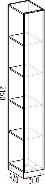 Изображение товара Стеллаж Интермебель Марсель 420 / МР-13-MN (графит софт)