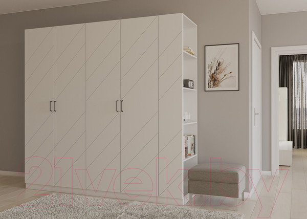 Изображение товара Стеллаж Интермебель Марсель 580 / МР-13-MN (белый софт)