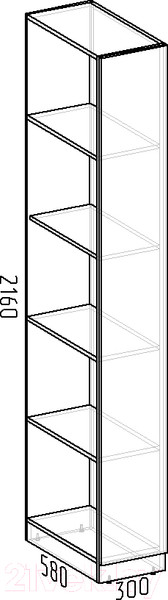 Изображение товара Стеллаж Интермебель Марсель 580 / МР-13-MN (белый софт)