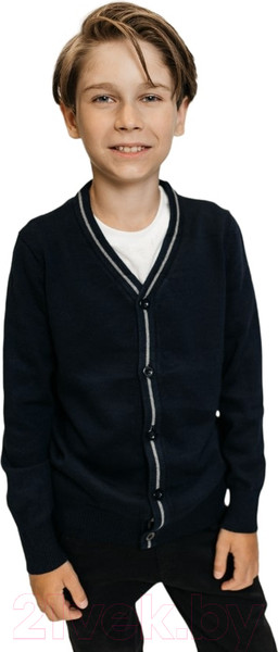 Изображение товара Кардиган детский Isee JS-008 (р-р 34/134-140, темно-синий)