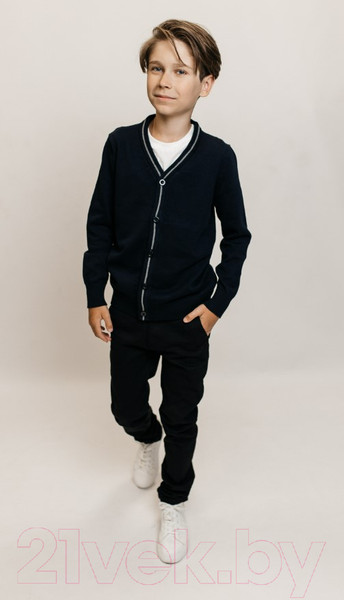 Изображение товара Кардиган детский Isee JS-008 (р-р 34/134-140, темно-синий)