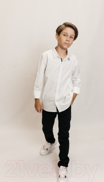 Изображение товара Рубашка детская Isee UN-71849B (р-р 32/122-128, белый)